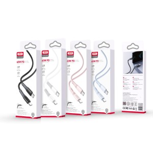 XO kabel NB-Q226B USB-C - USB-C 1m 60W różowy
