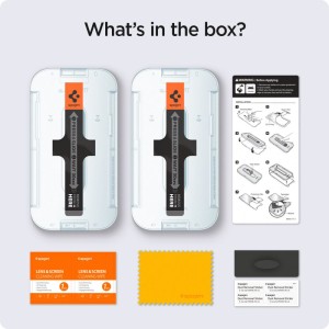 SZKŁO HARTOWANE SPIGEN GLAS.TR ”EZ FIT” 2-PACK IPHONE 13 / 13 PRO / 14 / 16E / 17E CLEAR