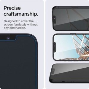 SZKŁO HARTOWANE SPIGEN GLAS.TR SLIM IPHONE 13 / 13 PRO / 14 / 16E / 17E PRIVACY