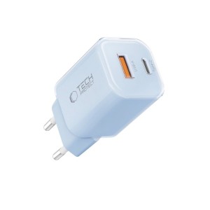 TECH-PROTECT NCM33 2-PORT NETWORK CHARGER PD 33W / QC3.0 BABY BLUE