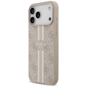 Etui Guess 4G Printed Stripes MagSafe do iPhone 17 Pro Max różowy