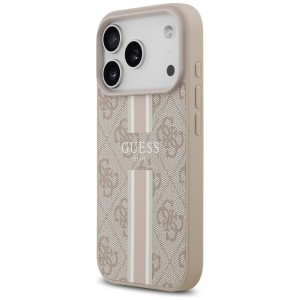 Etui Guess 4G Printed Stripes MagSafe do iPhone 17 Pro różowy