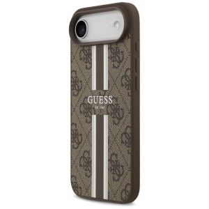 Etui Guess 4G Printed Stripes MagSafe do iPhone Air brązowy