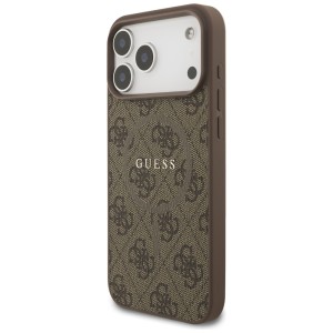Etui Guess 4G Ring Classic Logo MagSafe  do iPhone 17 Pro Max brązowy
