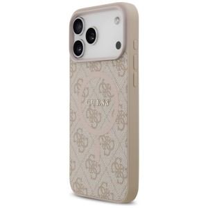 Etui Guess 4G Ring Classic Logo MagSafe  do iPhone 17 Pro Max różowy
