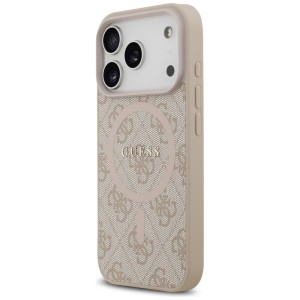 Etui Guess 4G Ring Classic Logo MagSafe  do iPhone 17 Pro różowy