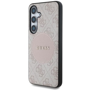 Etui Guess 4G Round Patch Classic Logo   MagSafe do Samsung Galaxy S25 różowy