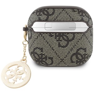 Etui Guess 4G Strass Charm do AirPods 4brązowy