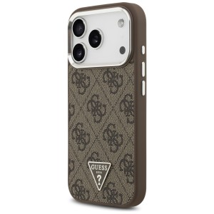 Etui Guess 4G Triangle Logo MagSafe do   iPhone 17 Pro brązowy srebrny