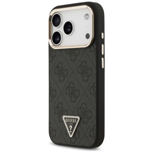 Etui Guess 4G Triangle Logo MagSafe do   iPhone 17 Pro czarny złoty