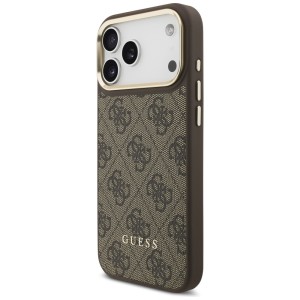 Etui Guess 4G z portfelem Magsafe do     iPhone 17 Pro Max brązowy
