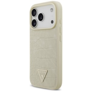 Etui Guess Croco Triangle Logo MagSafe   do iPhone 17 Pro złoty