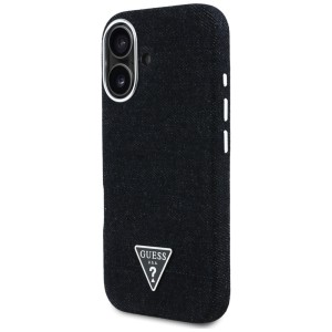 Etui Guess Denim Triangle Logo MagSafe   do iPhone 16 czarny
