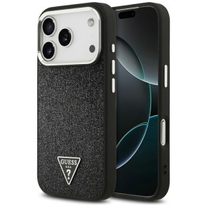 Etui Guess Glitter Triangle Logo MagSafe do iPhone 17 Pro czarny