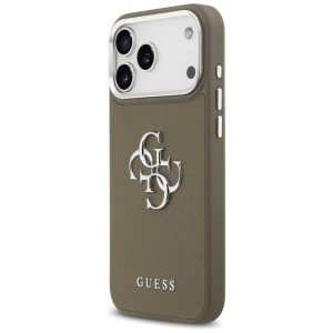 Etui Guess Grained Big 4G Classic Logo   do iPhone 17 Pro Max brązowy