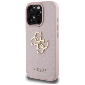 Etui Guess Grained Big 4G Logo Small     Classic Logo do iPhone 16 Pro Max różowy