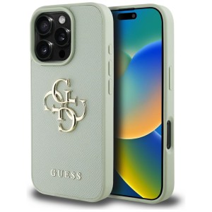 Etui Guess Grained Big 4G Logo Small     Classic Logo do iPhone 16 Pro zielony