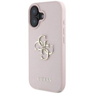 Etui Guess Grained Big 4G Logo Small     Classic Logo do iPhone 16 różowy