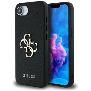 Etui Guess Grained Big 4G Logo Small     Classic Logo do iPhone 16e czarny