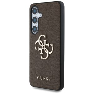 Etui Guess Grained Big 4G Logo Small     Classic Logo do Samsung Galaxy S25 brązowy