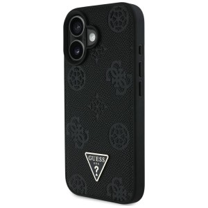 Etui Guess Grained Hot Stamp Peony       Triangle Logo MagSafe do iPhone 16 czarny