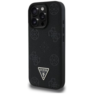 Etui Guess Grained Hot Stamp Peony       Triangle Logo MagSafe do iPhone 16 Pro czarny