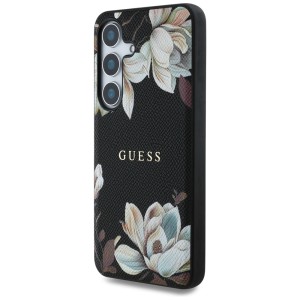 Etui Guess Grained Printed Flower        Pattern MagSafe do Samsung Galaxy S25 czarny