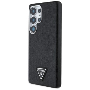 Etui Guess Grained Triangle Logo MagSafe do Samsung Galaxy S25 Ultra czarny
