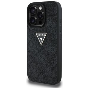 Etui Guess Hot Stamp 4G Pattern Triangle Metal Logo do iPhone 16 Pro czarny