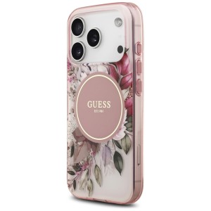 Etui Guess IML Flower & Tonal Circle     MagSafe do iPhone 17 Pro różowy