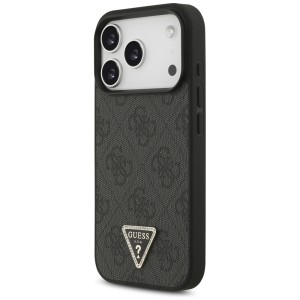 Etui Guess Leather 4G Triangle Strass    MagSafe do iPhone 17 Pro czarny
