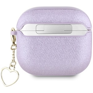 Etui Guess Metallic Script Charm do      AirPods 4 fioletowy