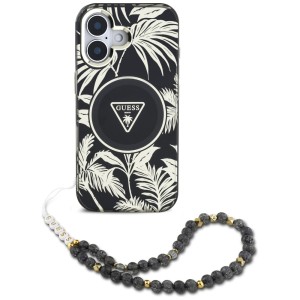 Etui Guess Palm Trees Triangle Pearl     Strap MagSafe do iPhone 16 czarny