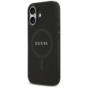Etui Guess Saffiano Classic Logo MagSafe do iPhone 17 czarny