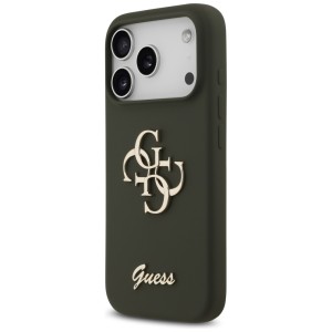 Etui Guess Silicone Big 4G Script do     iPhone 17 Pro Max khaki