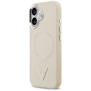 Etui Guess Triangle Logo MagSafe do      iPhone 17 beżowy