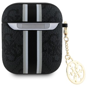 Guess GUA2P4RPSK AirPods 1/2 cover       czarny/black 4G Printed Stripes Charm