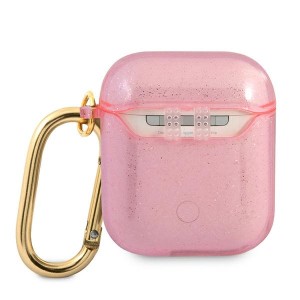 Guess GUA2UCG4GP AirPods 1/2 coverróżowy/pink Glitter Collection
