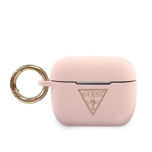 Guess GUACAPLSTLPI AirPods Pro coverrózowy/pink Silicone Triangle Logo