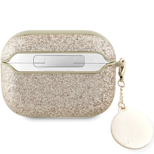 Guess GUAP2PGEHCDD AirPods Pro 2 (2022/2023) cover złoty/gold Fixed Glitter Heart Diamond Charm