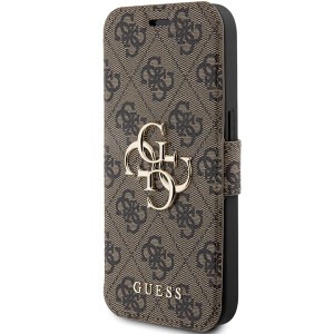 Guess GUBKP15L4GMGBR iPhone 15 Pro 6.1"brązowy/book book 4G Metal Logo