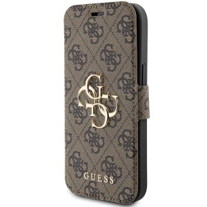 Guess GUBKP15S4GMGBR iPhone 15 / 14 / 136.1" brązowy/brown book 4G Metal Logo