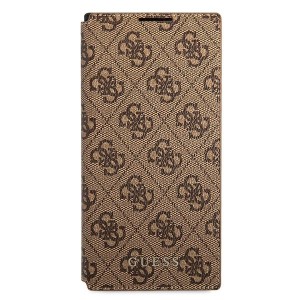 Guess GUBKS22LG4GFBR S22 Ultra S908 brązowy/brown book 4G Metal Gold Logo