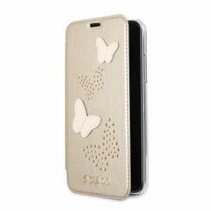 Guess GUFLBKPXPBUBE iPhone X beige/ beżowy book Studs & Sparkles