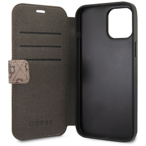 Guess GUFLBKSP12L4GB iPhone12 Pro Max 6,7" brązowy/brown book 4G Charms Collection