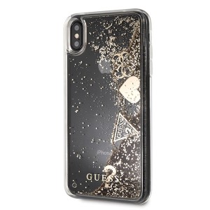 Guess GUHCI65GLHFLGO iPhone Xs Maxgold/złoty hard case Glitter Hearts