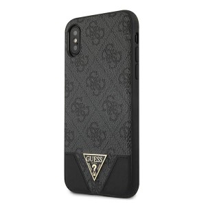 Guess GUHCI65PU4GHBK iPhone Xs Maxszary/grey hardcase 4G Triangle Collection