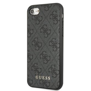Guess GUHCI8G4GFGR iPhone SE 2022 / 2020/ 7 / 8  szary/grey hard case 4G Metal Gold Logo