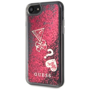 Guess GUHCI8GLHFLRA iPhone 7/8/SE 2020/ SE 2022 raspberr yhard case Glitter Hearts