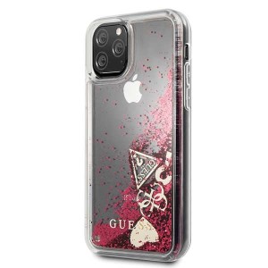 Guess GUHCN58GLHFLRA iPhone 11 Pro 5,8"raspberry hard case Glitter Hearts